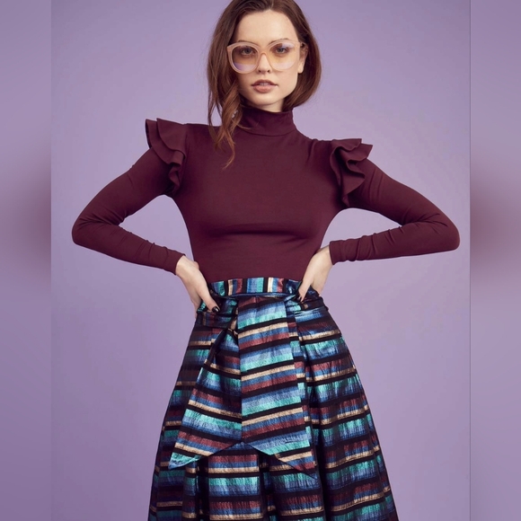 Hunter Bell Alexis Metallic Stripe Skirt